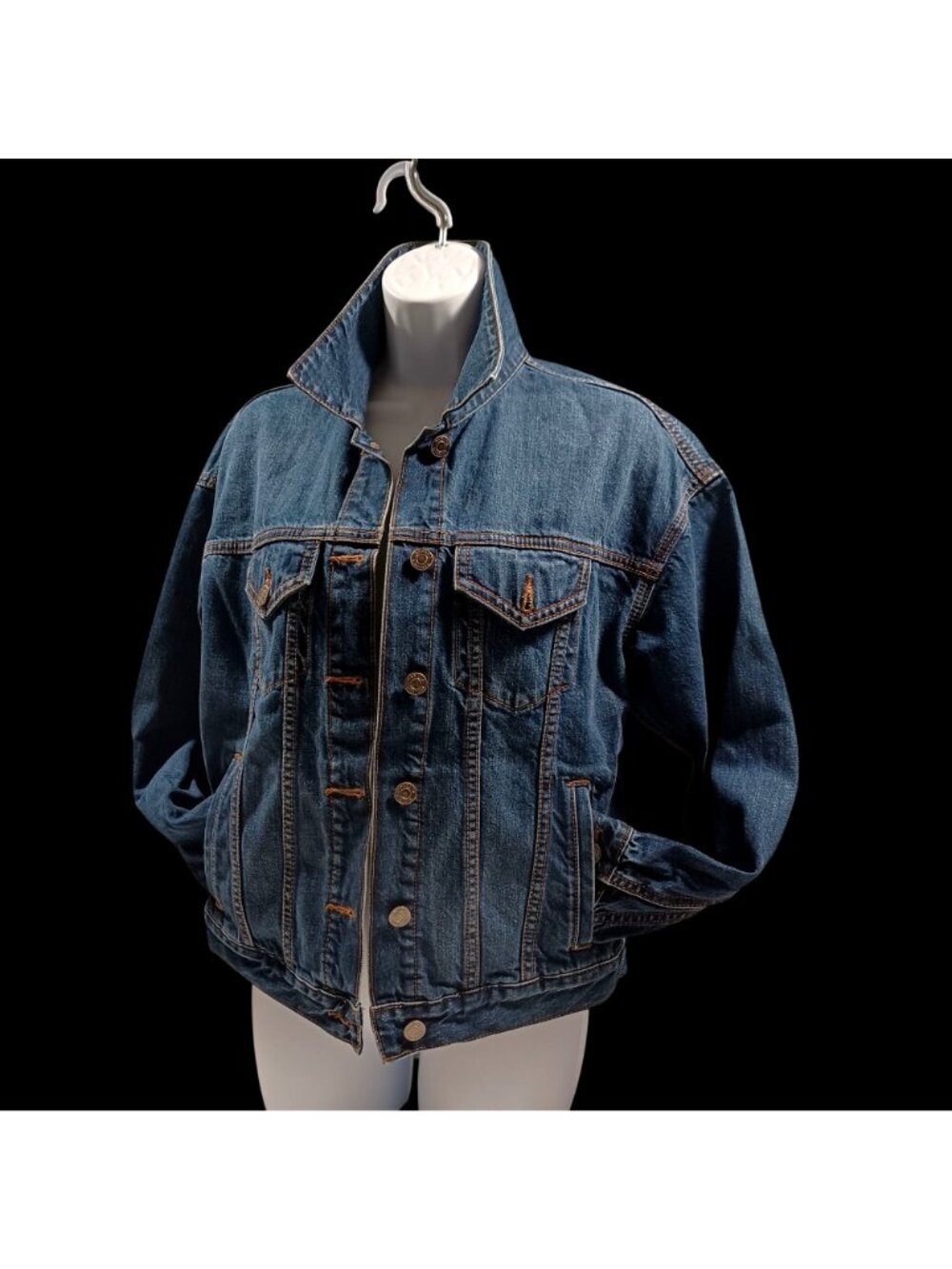 Denim Trucker Jacket Blue Banana Republic Essential Coastal Wear Womens Size XS.